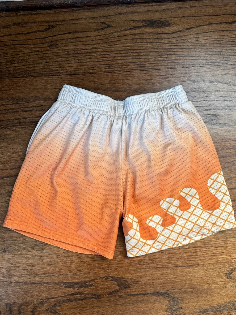 Baseball Lifestyle 101 Kids Orange Ombre Athletic Shorts with Graphic Accent